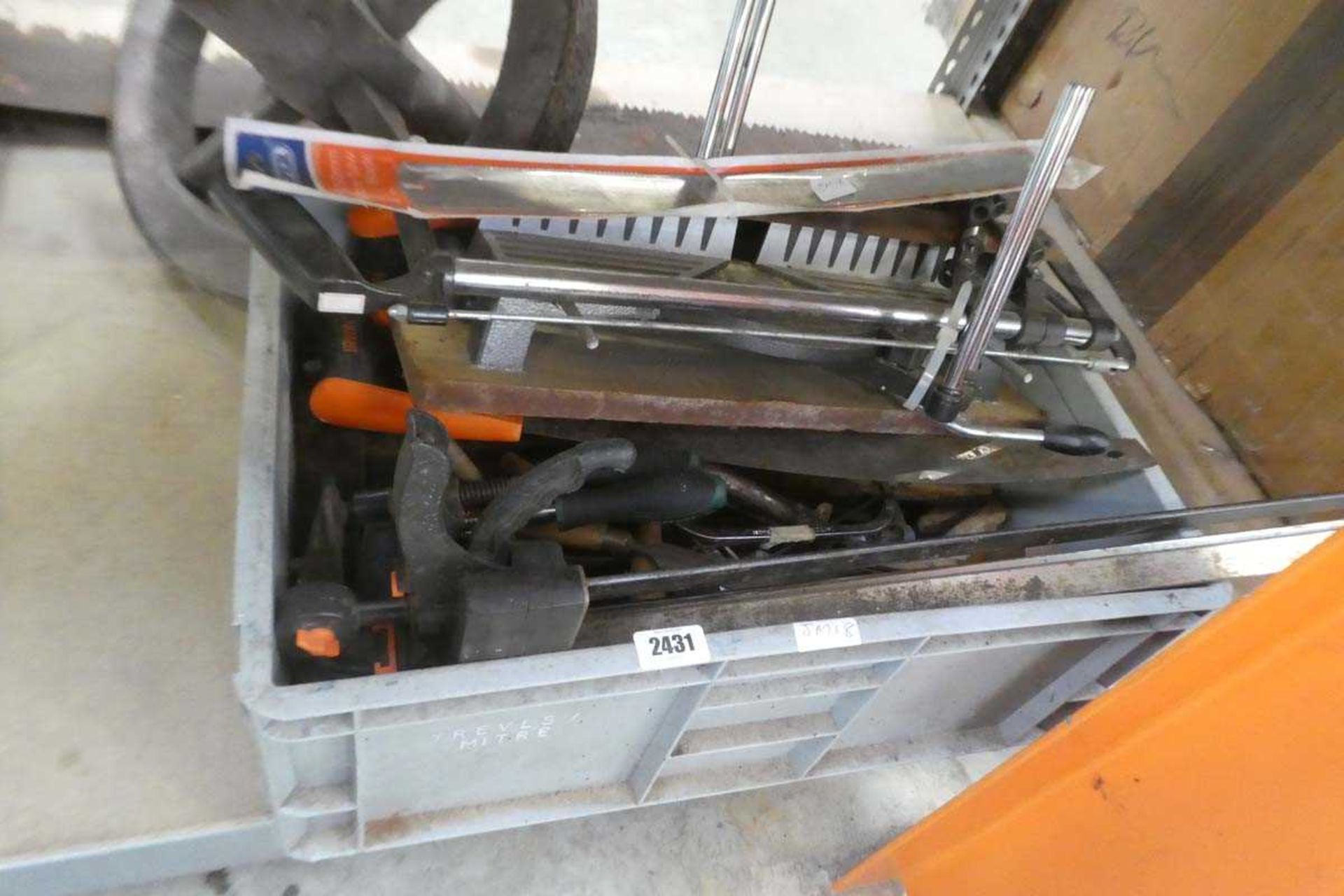 Quantity of hand tools, clamps, saws, hammers, screwdrivers, etc.