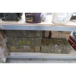 4 vintage military storage crates