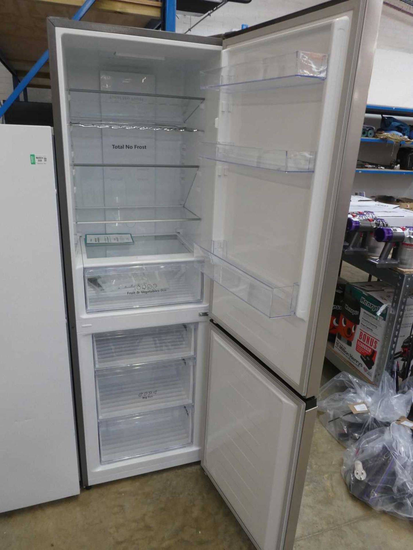 +VAT Hisense upright fridge freezer in silver - Image 2 of 2
