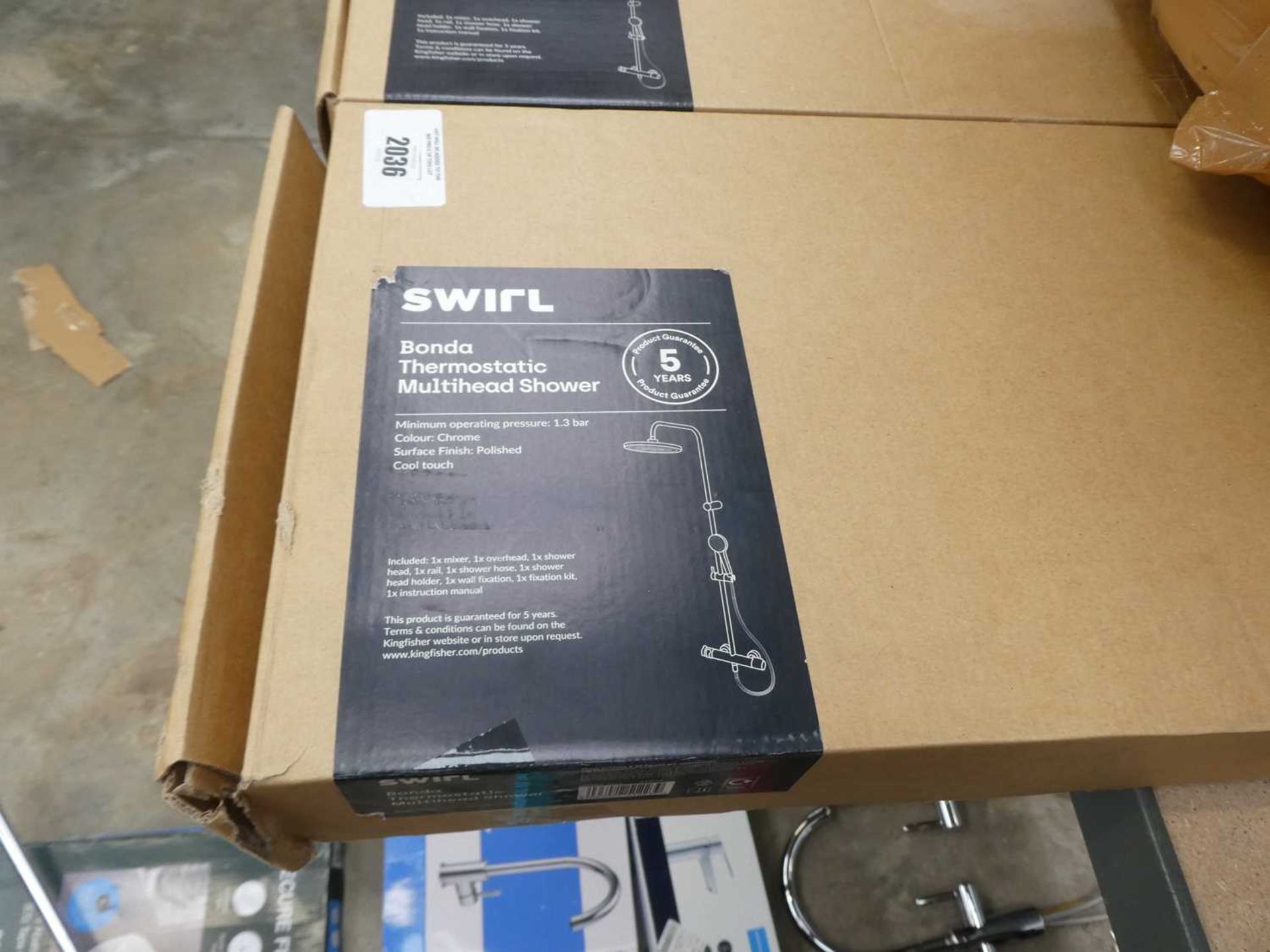 +VAT Boxed Swirl Bonda thermostatic multi head shower system