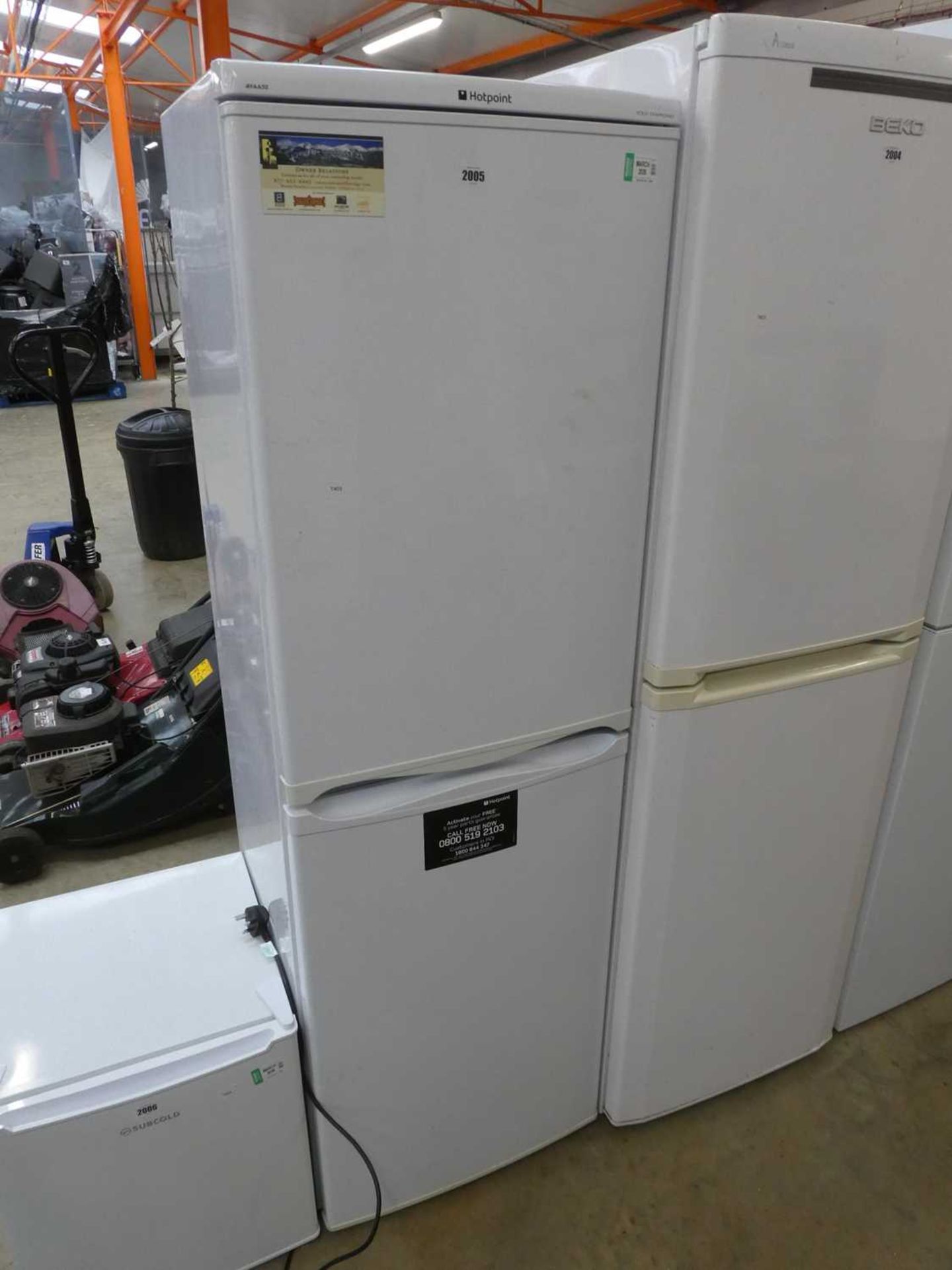 Hotpoint Iced Diamond upright fridge freezer in white