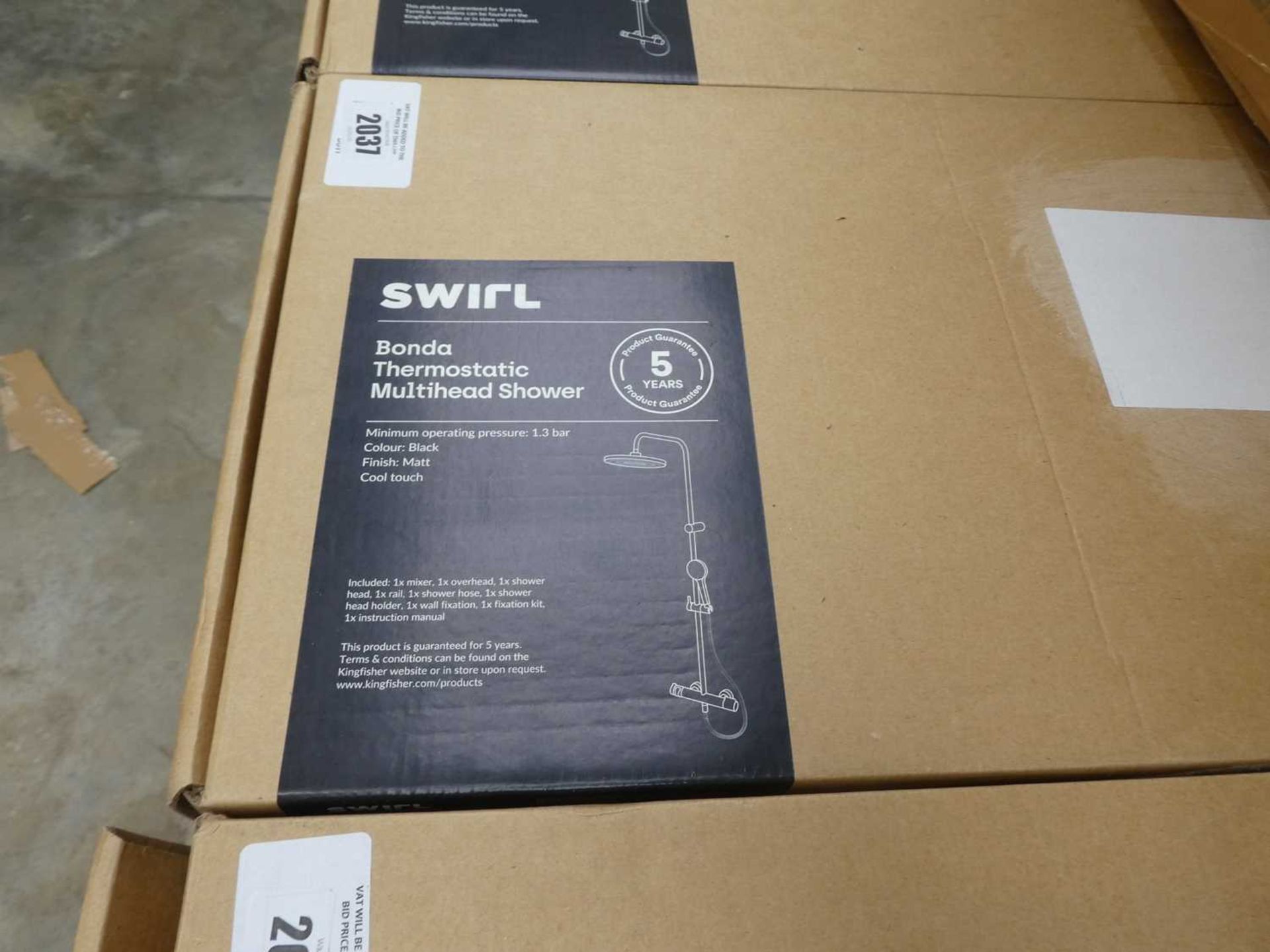 +VAT Boxed Swirl Bonda thermostatic multi head shower system