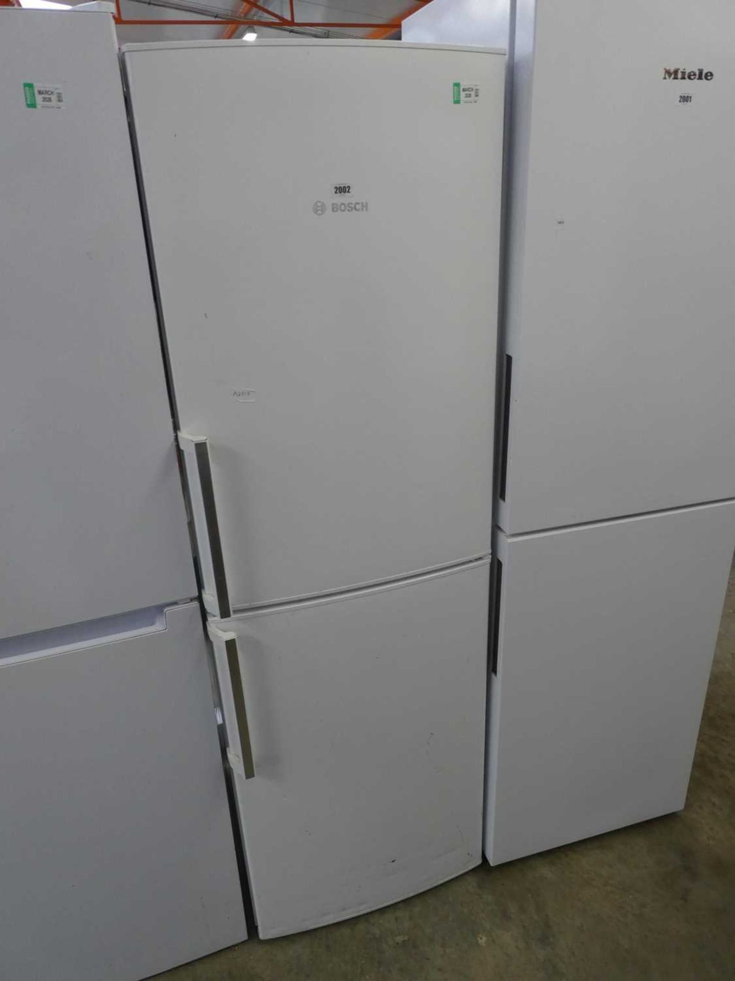 Bosch upright fridge freezer in white