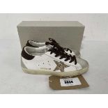 +VAT Golden Goose EU37 super star classic leather trainers in white - boxed
