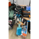 Dunlop golf bag with clubs to include 8, 6, 9, 4 irons etc.