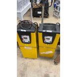 Two Hawker Lifeplus industrial battery chargers