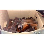 Box containing a quantity of woodworker's planes, moulding planes etc.