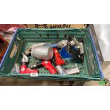 Crate including air compressed sander, air compressed paint sprayer, nail gun etc.