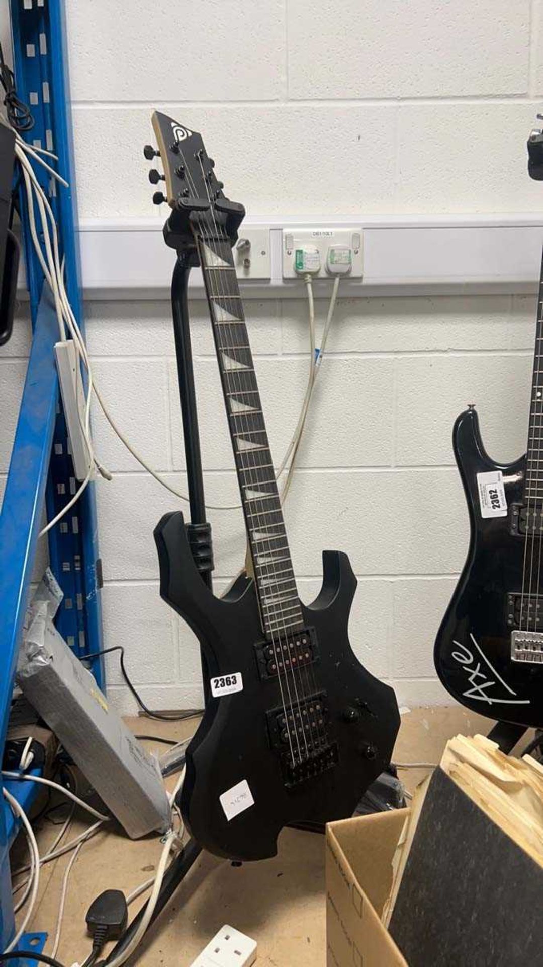 Six string electric guitar in black
