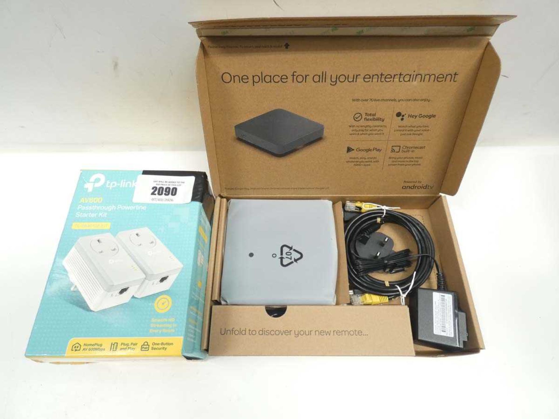 +VAT Talk Talk UZW4054TTG TV box plus TP-Link AV600 passthrough powerline starter kit