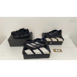 +VAT 3x Boxed pairs of Adidas trainers in various styles all size UK7