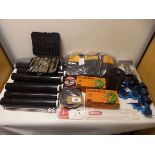 +VAT DIY tools and items to include rolls of shrink wrap, a tool bag, cased drill bits, Oregon