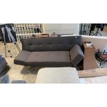 Charcoal grey upholstered sofa bed