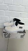 +VAT Vans Skate Half Cab White/Black Trainers Size UK7.5