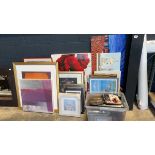 Large quantity of framed and glazed prints