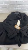 +VAT ARKET Womans Black oversized 75% Wool Coat Size UK 6