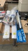 +VAT 4 1.2m LED utility lights by Feit together with a small bag of mixed electricals to include