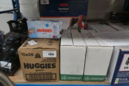 +VAT 2 boxes of Dettol biodegradable wipes with box of Huggies 10 pack baby wipes