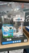 +VAT Bag of Waterpik hand shower and hoses together with a Roper Rhodes toilet seat and a Vicks