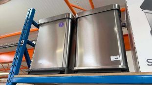 +VAT 2 unboxed Simple Human 55L stainless steel pedal bins