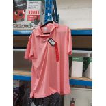 +VAT Callaway Opti-Dri polo top in red (size M), together with a Ted Baker slim fit golf polo top in