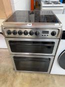 Hotpoint electric oven and grill in black and grey finish