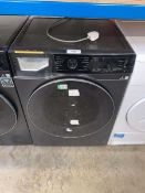 +VAT Hisense 10.5kg washing machine in black Damage to drawer and missing dial