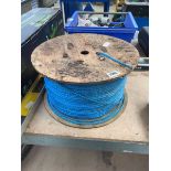 Large reel of blue rope