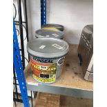 3 x 5L tubs of Ronseal dark oak fence paint