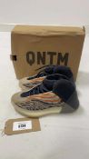 +VAT Adidas UK5 yeezy QNTM trainers in flash orange - boxed