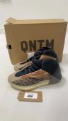 +VAT Adidas UK9.5 yeezy QNTM trainers in flash orange - boxed
