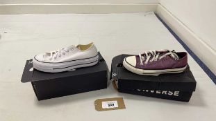 +VAT 2x Boxed pairs of Converse trainers both size UK5