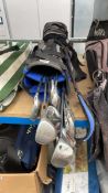 Sun Mountain golf bag with golf clubs to include 8 9 3 4 irons etc