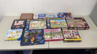 +VAT 12 x boxed games and puzzles, includes Ravensburger, Wasgij etc