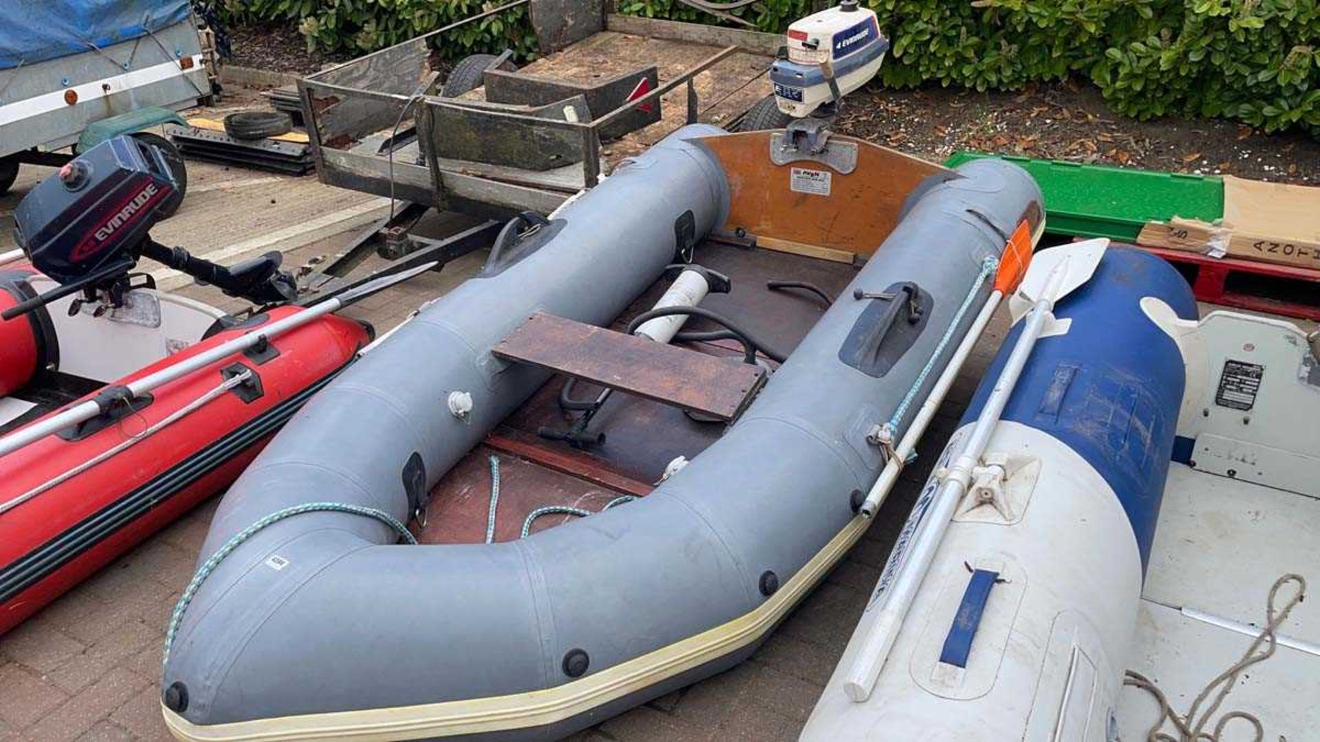 Avon Rover R2-80 inflatable dinghy with a 3 Evinrude outboard petrol motor