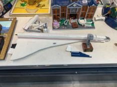 Part built Lego Icons Concord (10318) with small bag of associated parts and display stand Not