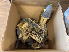 Box containing Lego Harry Potter Hogwarts castle and grounds Not checked, may be incomplete