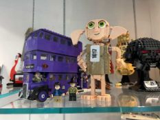 Lego Harry Potter figurine of Dobby The House Elf (76421) with Lego Harry Potter The Night Bus (