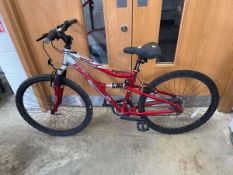 Ladies Apollo FS26 mountain bike in red and silver