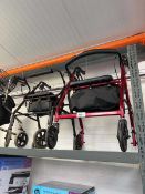 +VAT 4 wheel black and red rollator with 1 other rollator