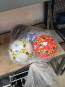 Bag of various sports balls incl. mainly footballs
