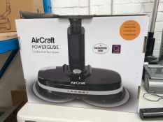+VAT Aircraft PowerGlide cordless hard floor cleaner with battery and charger, boxed