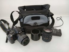 +VAT Nikon D40 DSLR camera with 2 lens, case, battery & charger