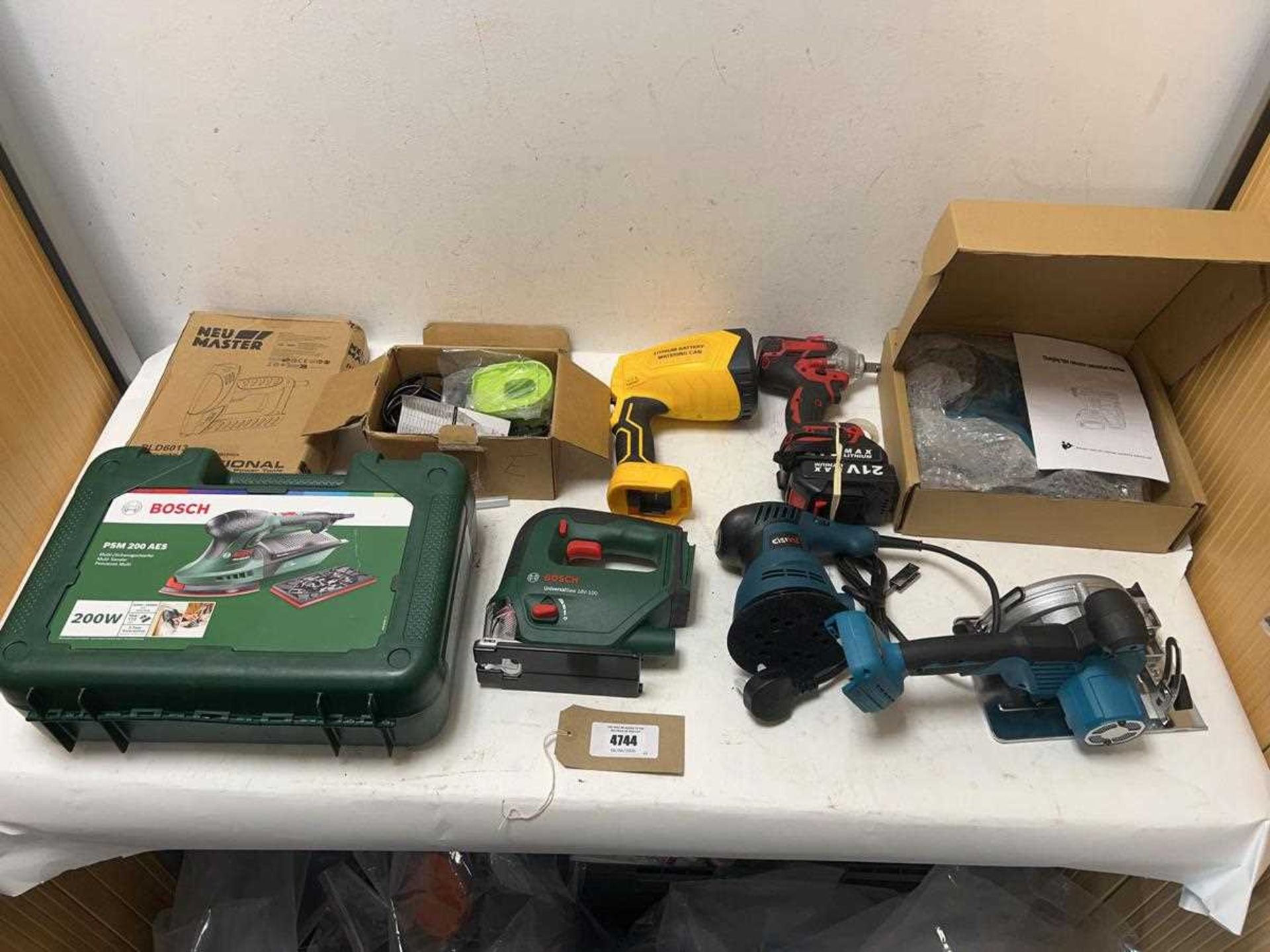 +VAT Power tool selection to include a cased Bosch multi sander, cordless circular saw, concrete