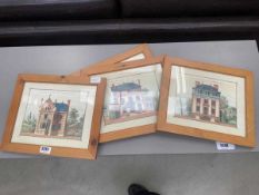 Four prints, 'French houses'