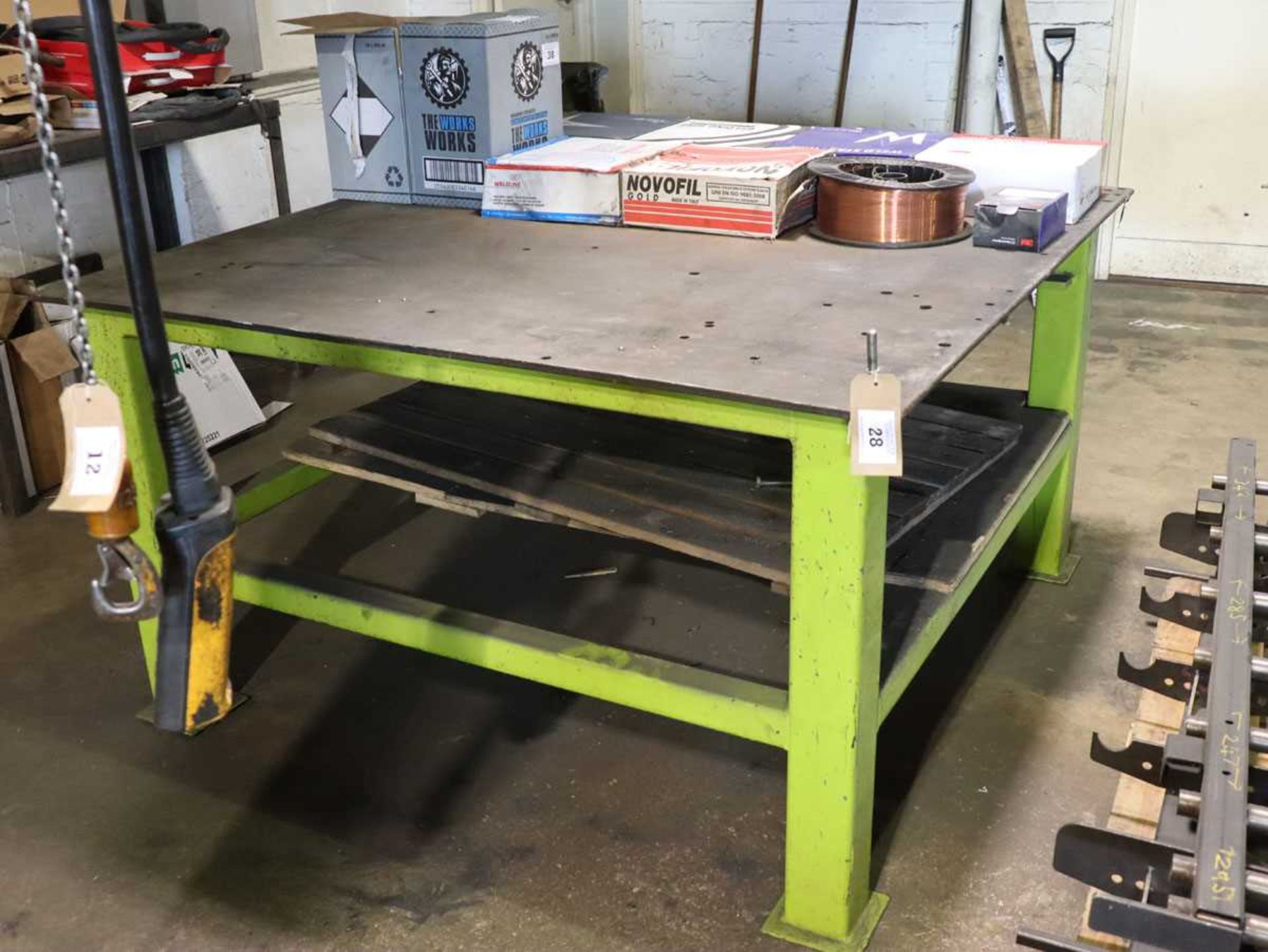 +VAT Heavy welding bench with engineers vice,1.5 metres square