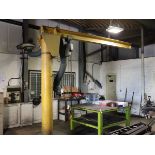 +VAT Yellow 125kg capacity jib crane with Demag electric chain hoist