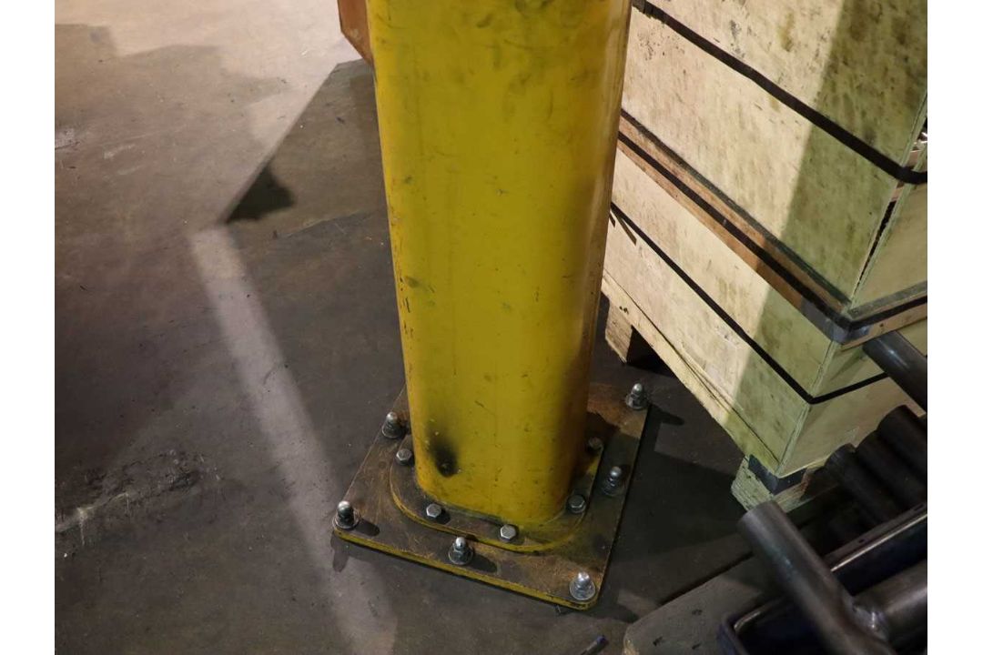 +VAT Yellow 125kg capacity jib crane with Demag electric chain hoist - Image 9 of 10