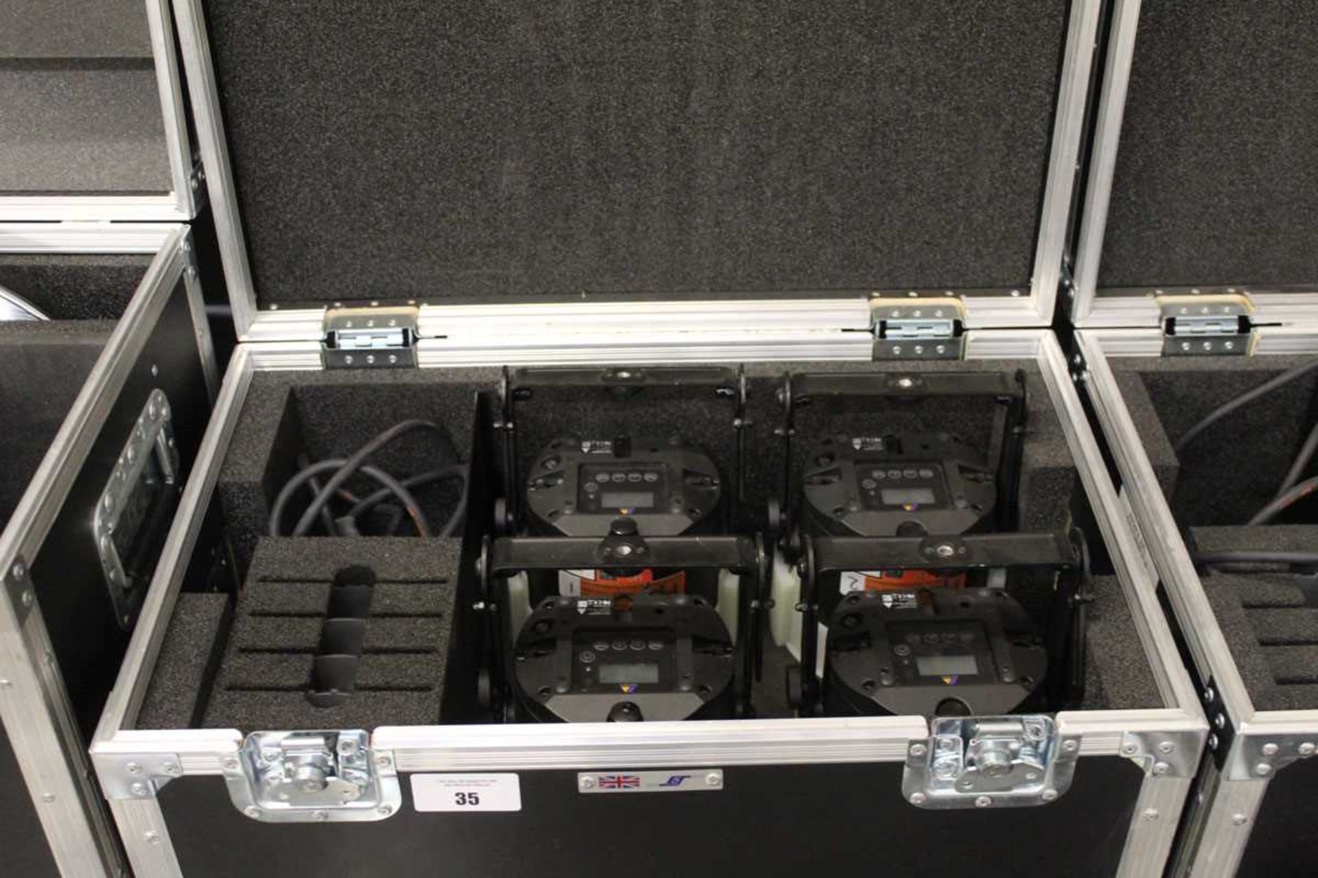 +VAT Set of four Astera AX5 Triple PAR spotlights with associated cable in flight case - Image 7 of 7