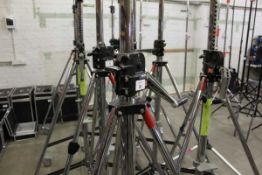+VAT Manfrotto 087NW heavy duty steel wind up camera stand on castors. Max load 30Kg, Max height